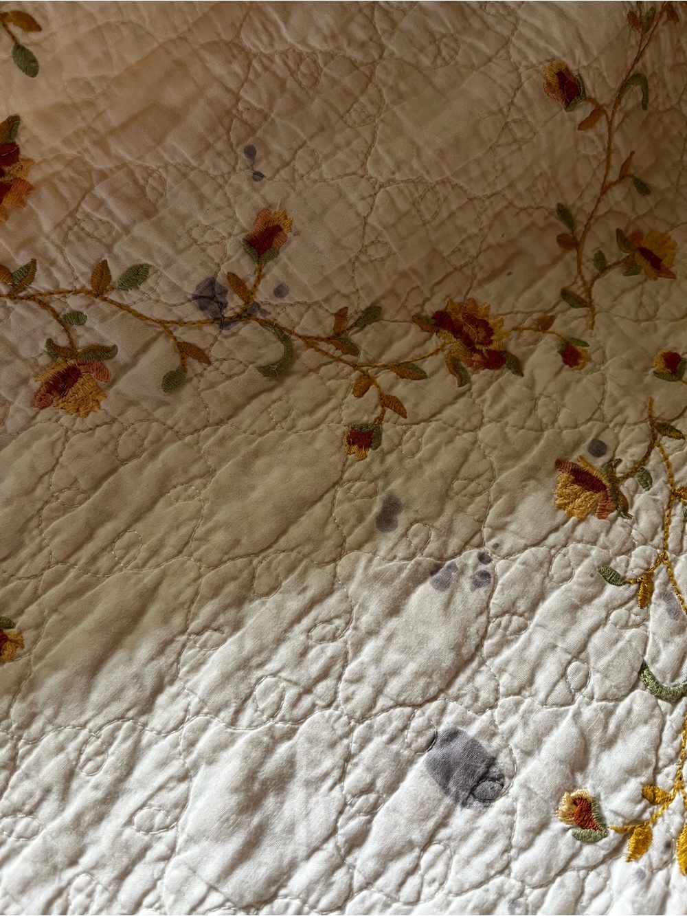 Cottagecore feminine girly girlhood country queen size Quilted Floral Bedspread - Picture 6 of 7